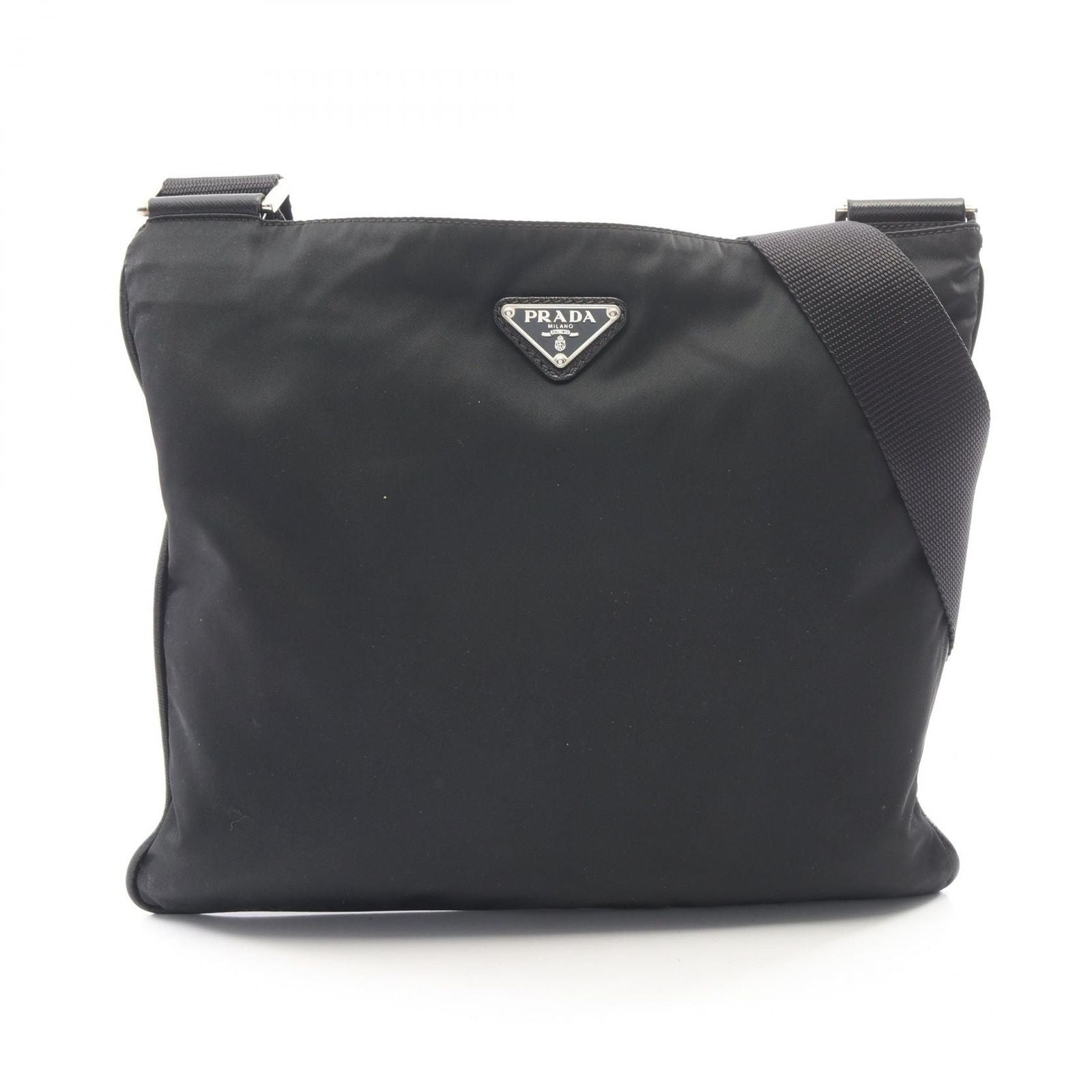 Prada Shoulder Bag Triangle Logo Black Nylon
