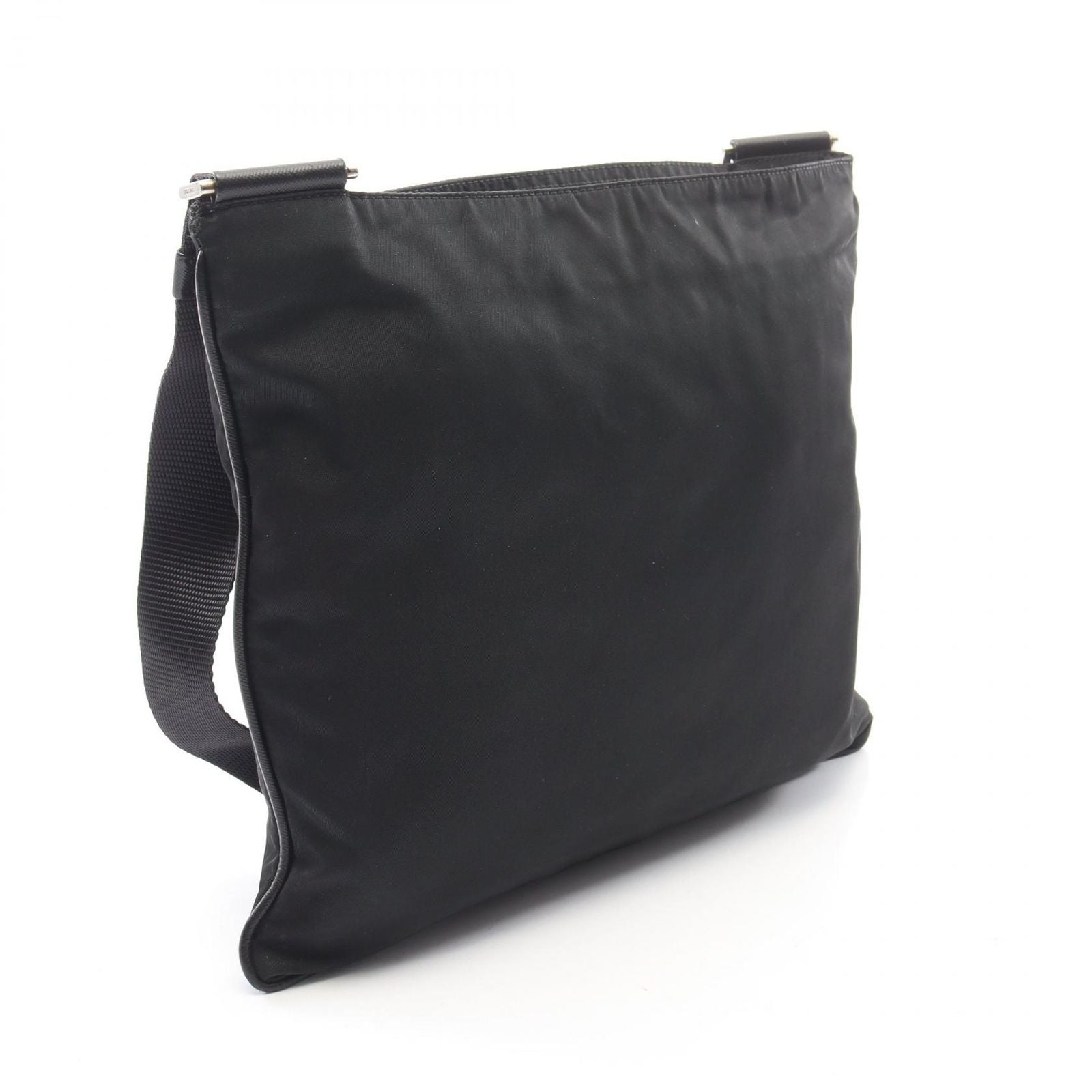 Prada Shoulder Bag Triangle Logo Black Nylon — view 2