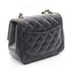 Chanel Shoulder Bag Mini Quilted Black Lambskin Chain — view 2