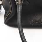 Chanel Tote Logo Fringe Black Leather Handbag — view 9