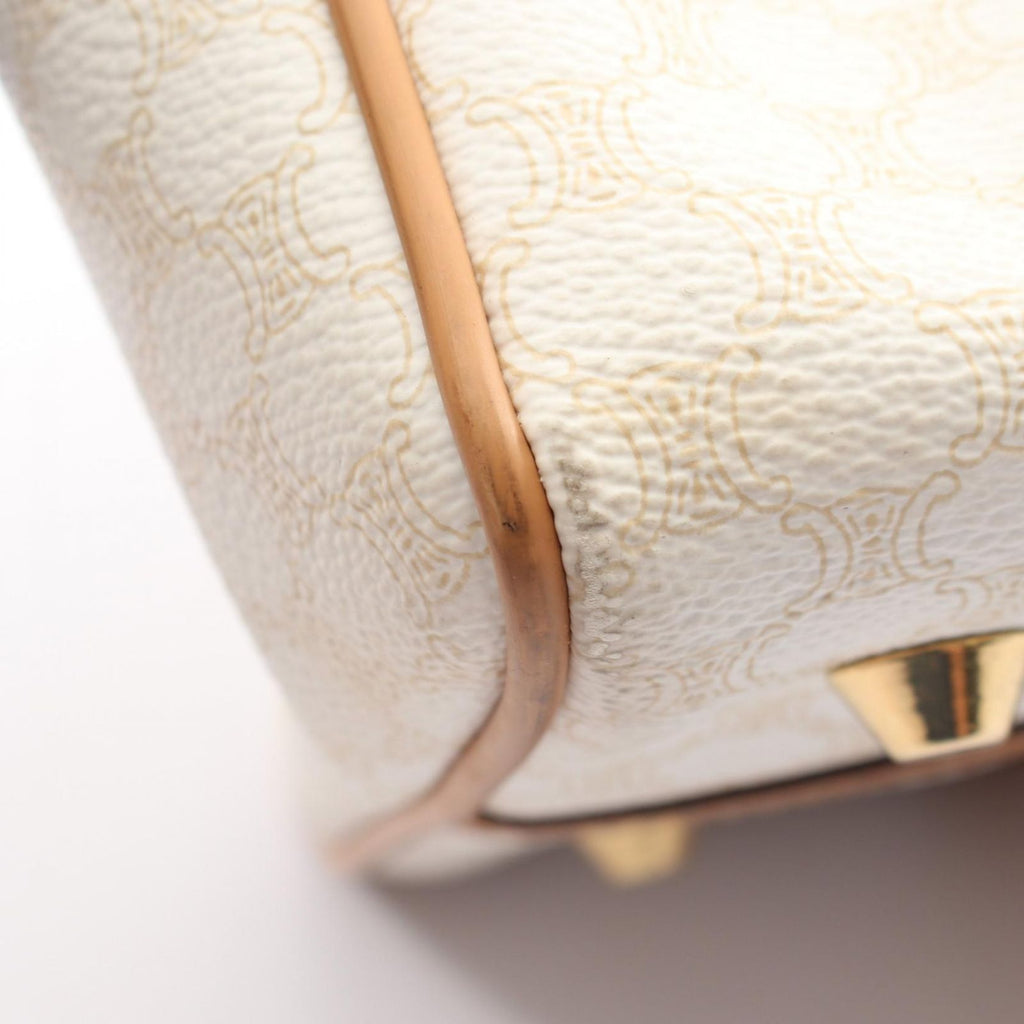 Celine Handbag Macadam White Beige Boston — view 9