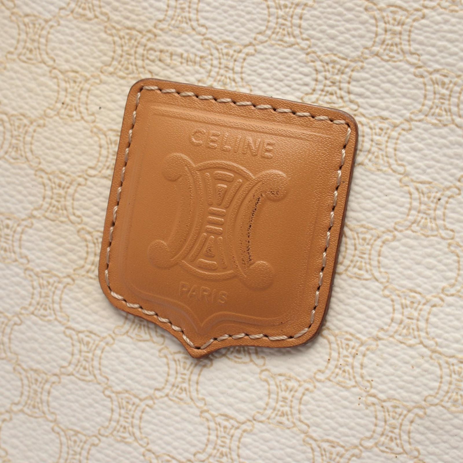 Celine Handbag Macadam White Beige Boston — view 4
