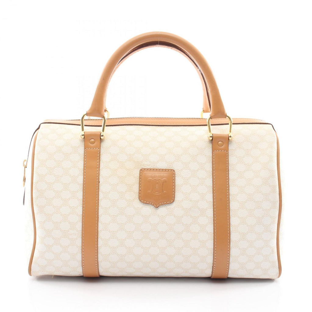 Celine Handbag Macadam White Beige Boston