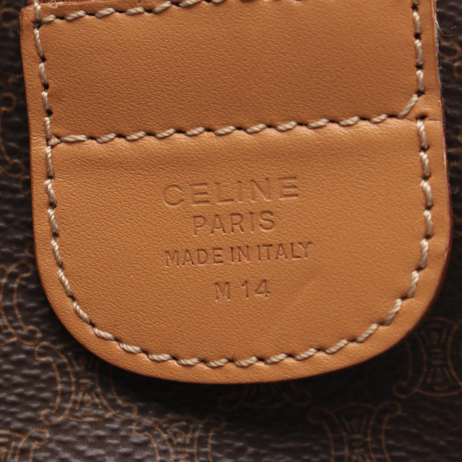 Celine Handbag Macadam Dark Brown Beige Canvas Leather Boston — view 4