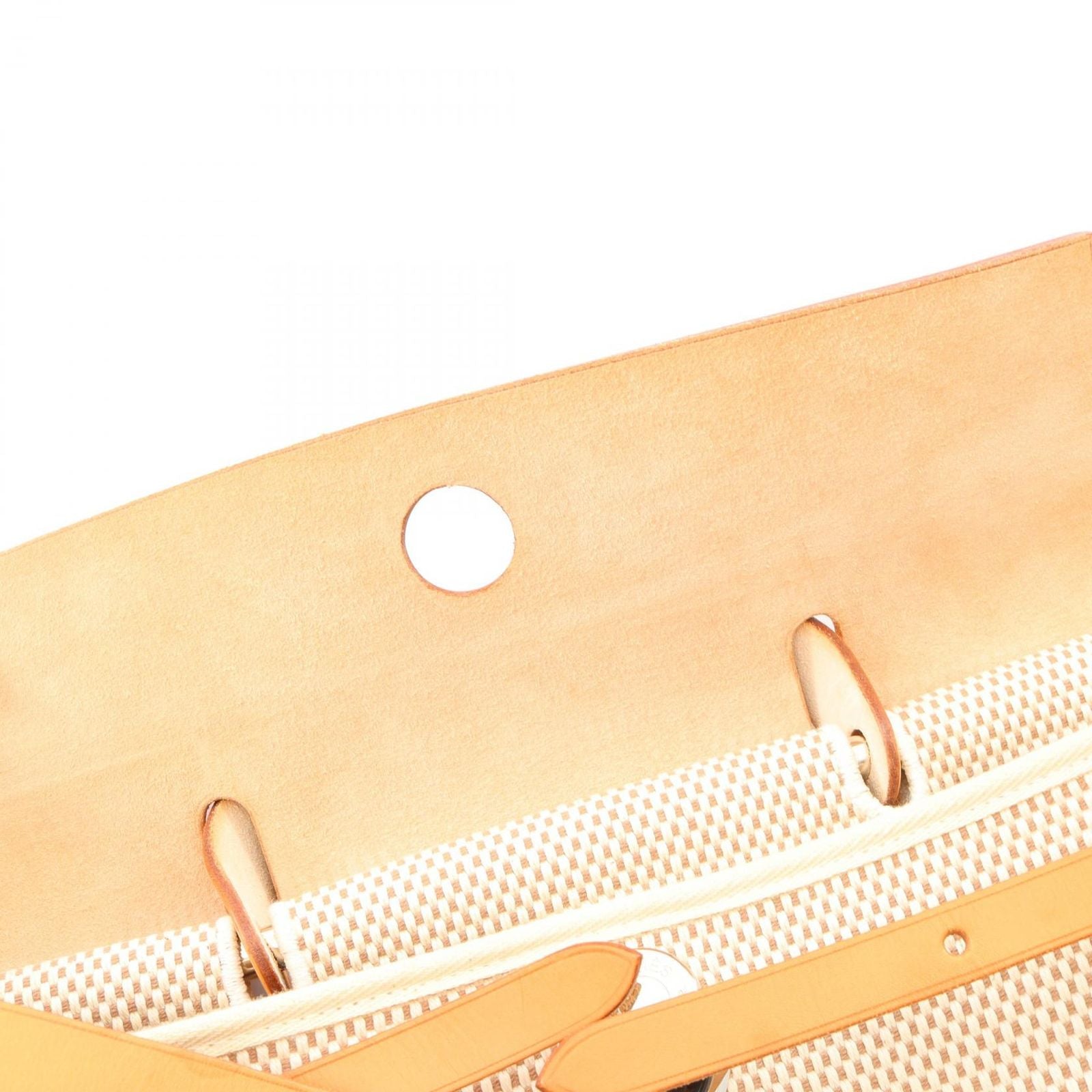 Hermes Handbag Herbag MM 2-Way Natural Sable Ecru Canvas Leather MM — view 8