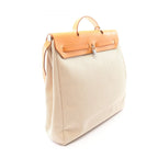 Hermes Handbag Herbag MM 2-Way Natural Sable Ecru Canvas Leather MM — view 2