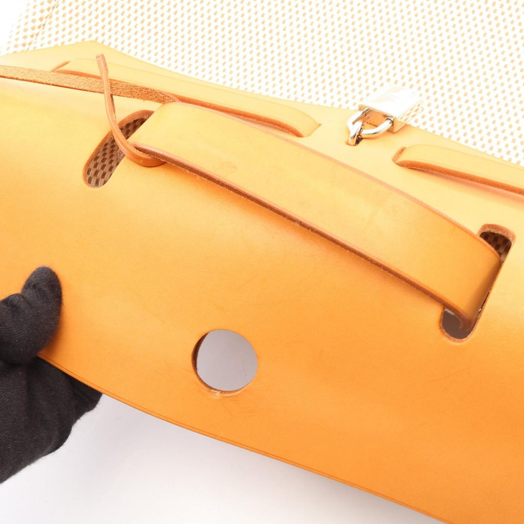 Hermes Handbag Herbag MM 2-Way Natural Sable Ecru Canvas Leather MM — view 7