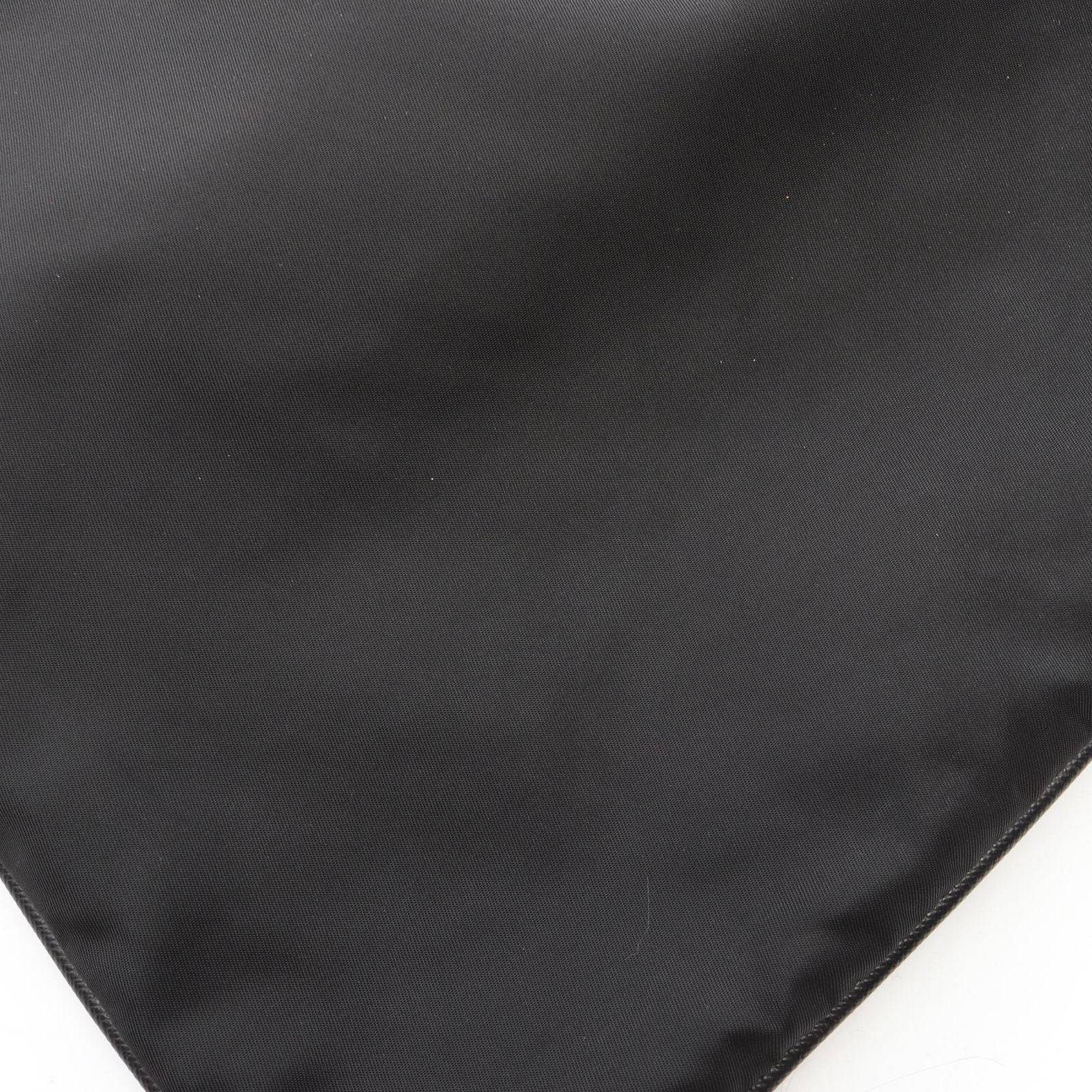 Prada Shoulder Bag Triangle Logo Black Nylon Saffiano Leather — view 5