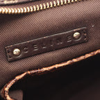 Celine Shoulder Bag Macadam Embossed Dark Brown Canvas Leather — view 4