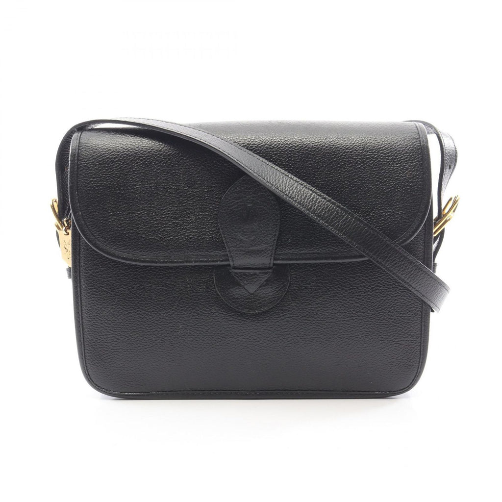 Saint Laurent Shoulder Bag Logo Black Leather