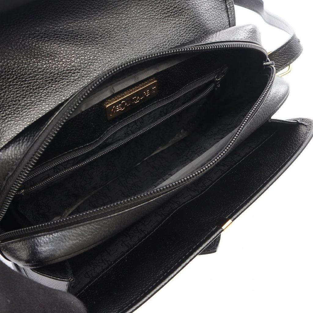 Saint Laurent Shoulder Bag Logo Black Leather — view 3