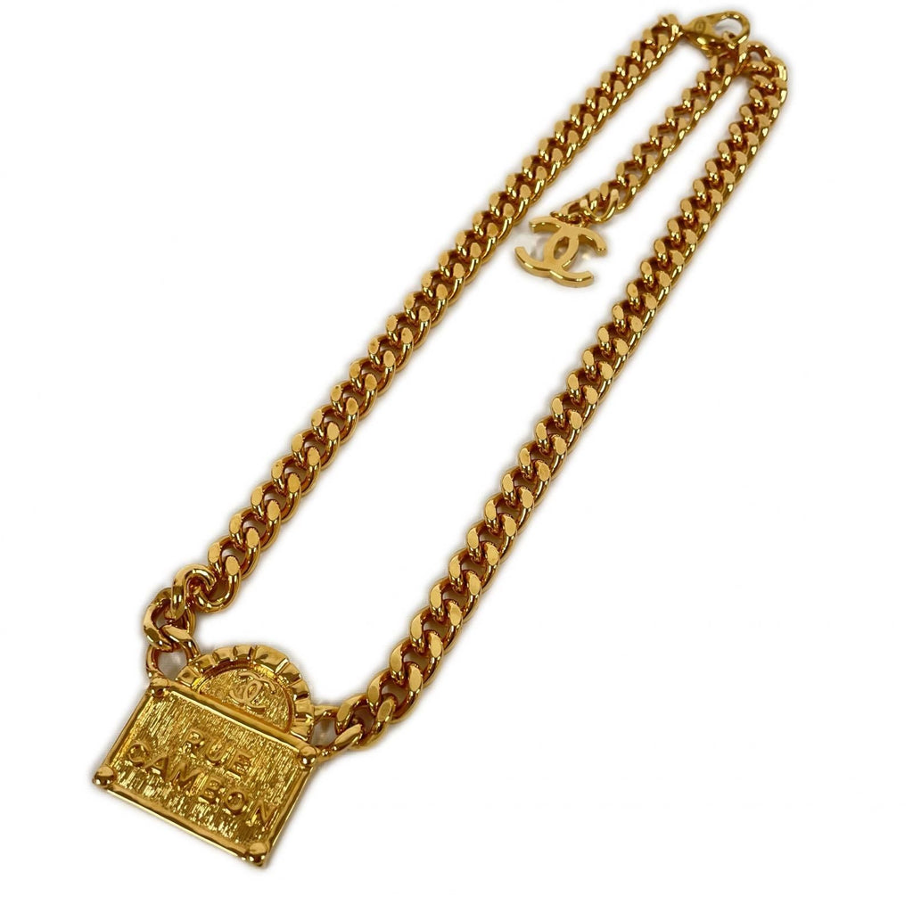 Chanel Metal Logo Necklace Rue Cambon — view 2