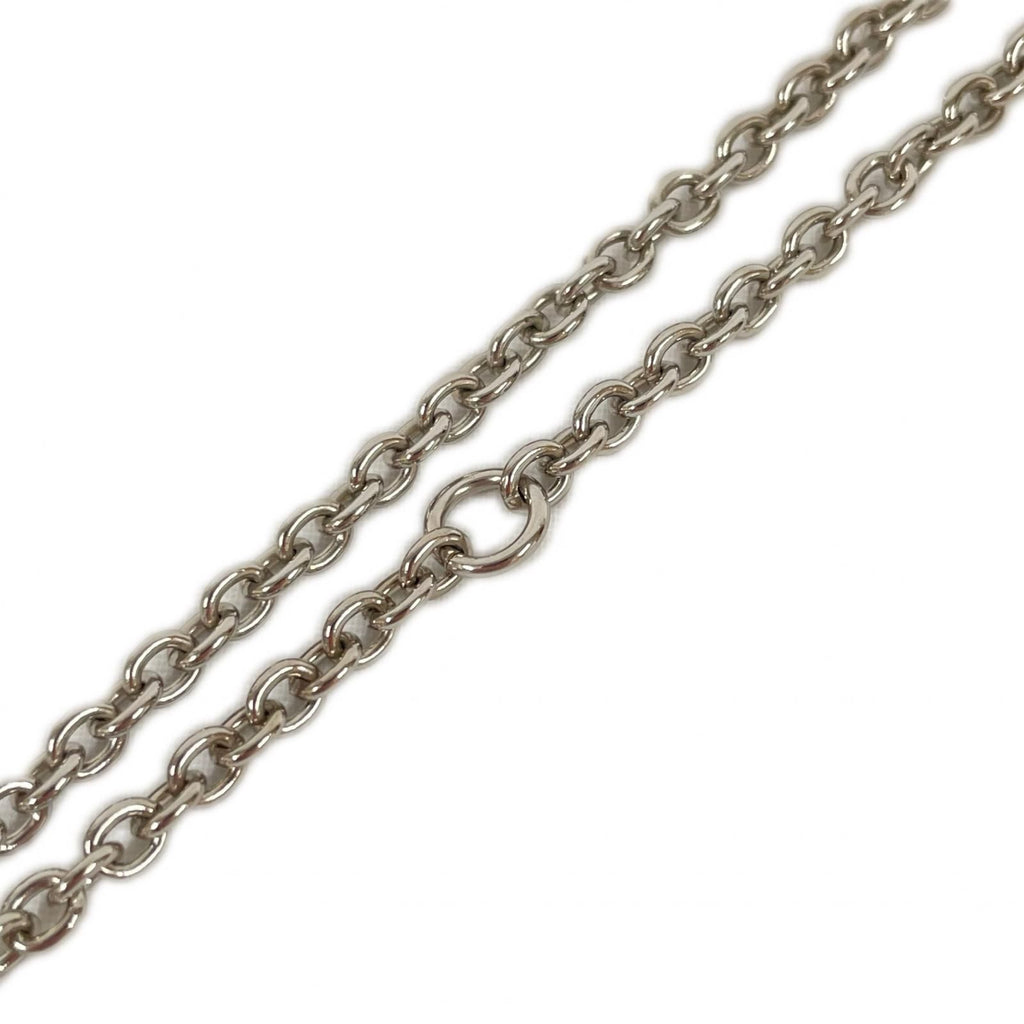 Chanel CC Logo Round Necklace Circle Silver — view 4