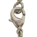 Chanel CC Logo Round Necklace Circle Silver — view 5