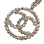 Chanel CC Logo Round Necklace Circle Silver — view 3