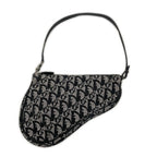 Dior Saddle Bag Canvas Leather Trotter Navy