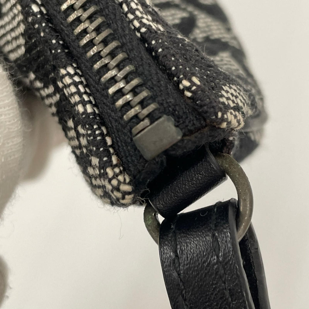Dior Saddle Bag Canvas Leather Trotter Navy — view 9