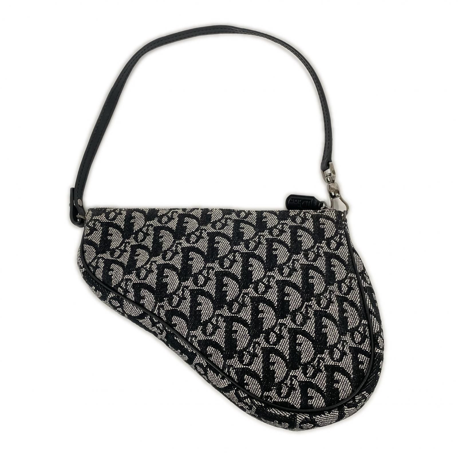 Dior Saddle Bag Canvas Leather Trotter Navy — view 2
