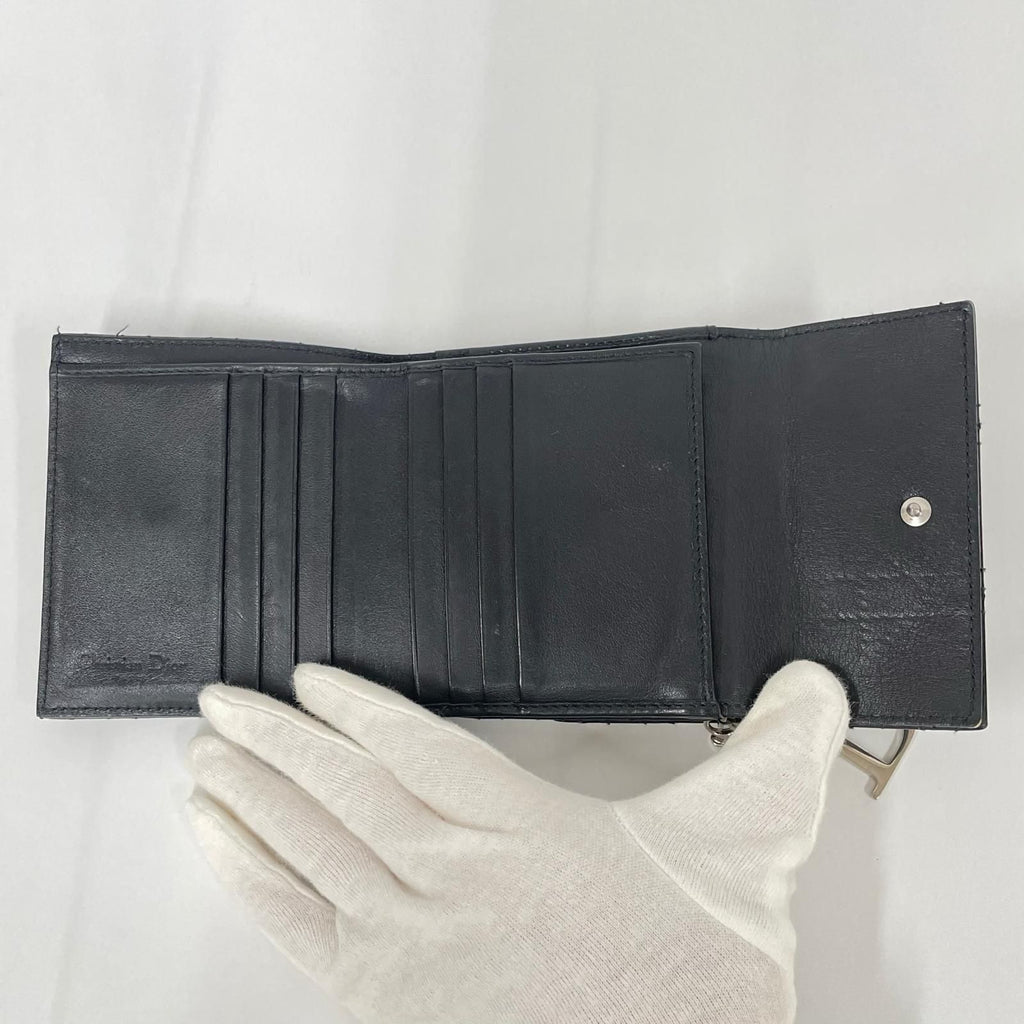 Dior Trifold Wallet Cannage Black — view 6