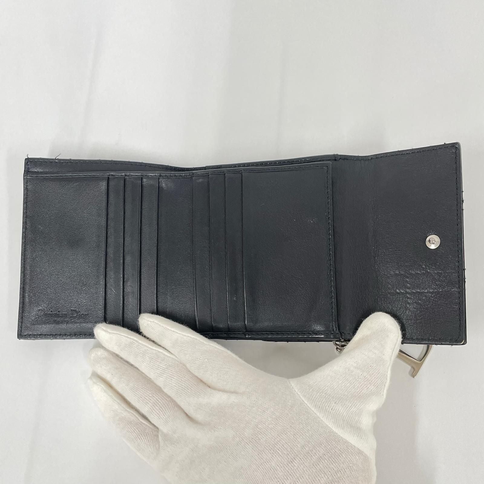 Dior Trifold Wallet Cannage Black — view 6