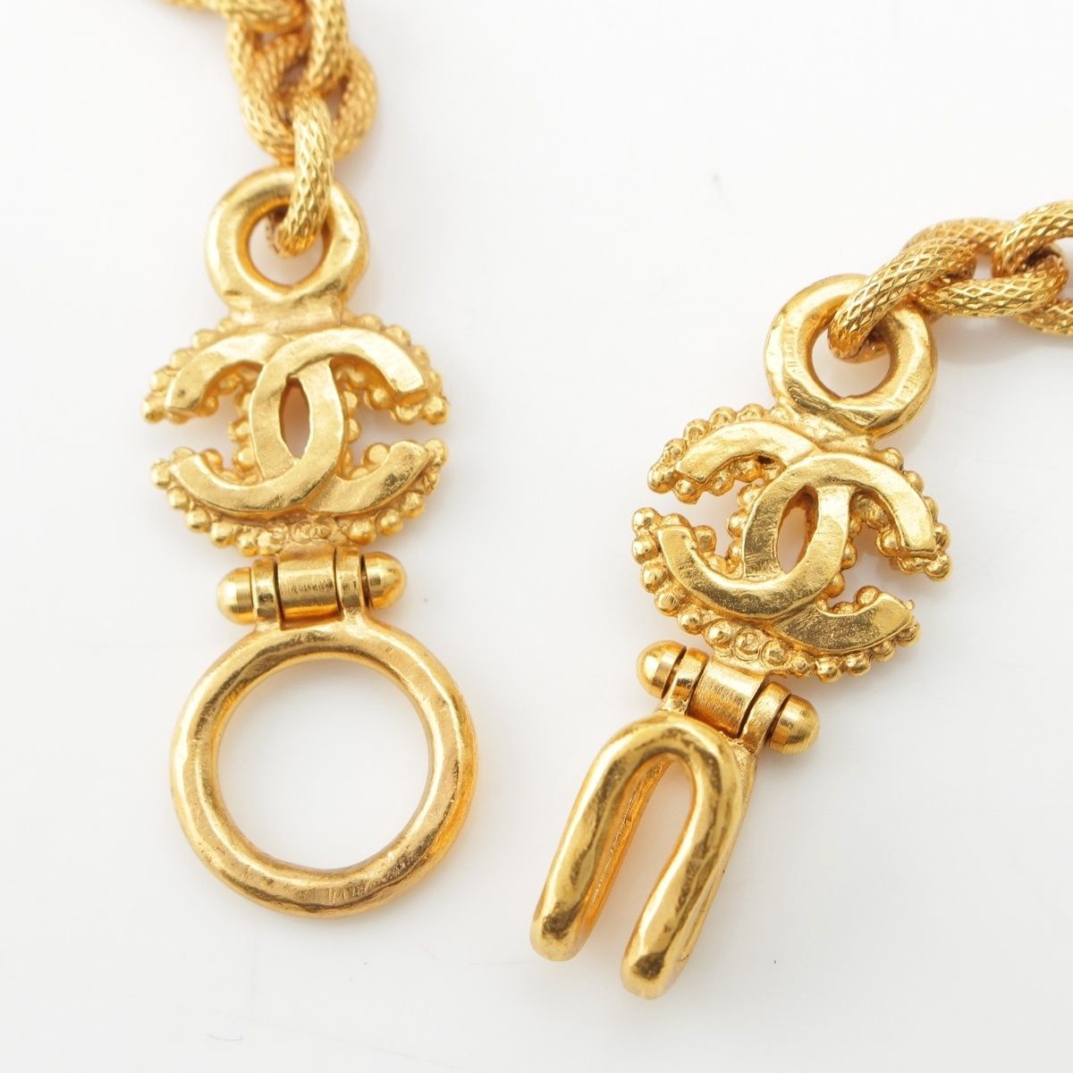Chanel Black Stone CC Logo Necklace Gold — view 9