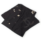 Chanel Cotton Pearl CC Logo Scarf Large Shawl Black — view 2