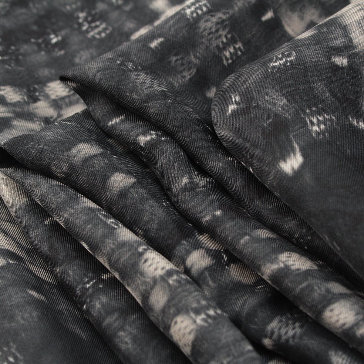 Chanel Silk CC Logo Shawl Gray Scarf — view 8
