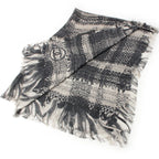 Chanel Silk CC Logo Shawl Gray Scarf — view 2