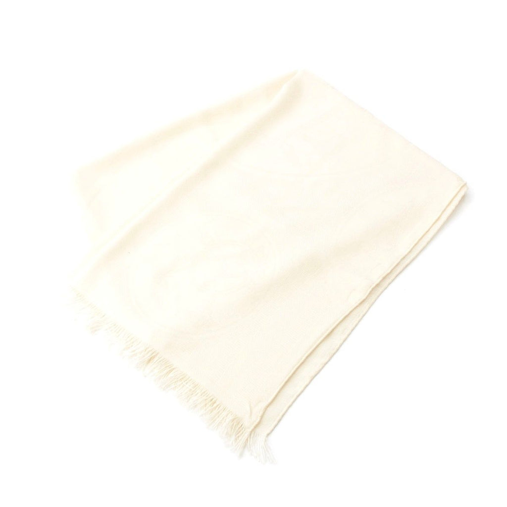 Hermes New Libris Cashmere Silk Shawl Ivory Scarf