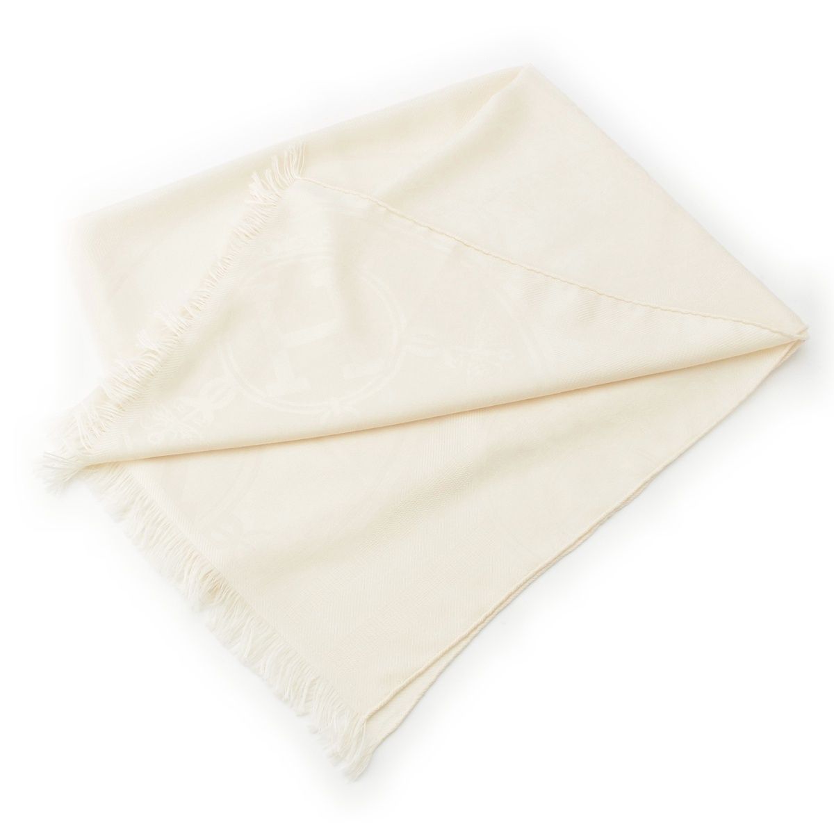 Hermes New Libris Cashmere Silk Shawl Ivory Scarf — view 2