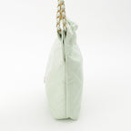 Chanel 22 Quilted Logo Chain Shoulder Bag Peppermint Green Small — view 4