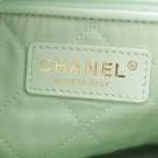 Chanel 22 Quilted Logo Chain Shoulder Bag Peppermint Green Small — view 8