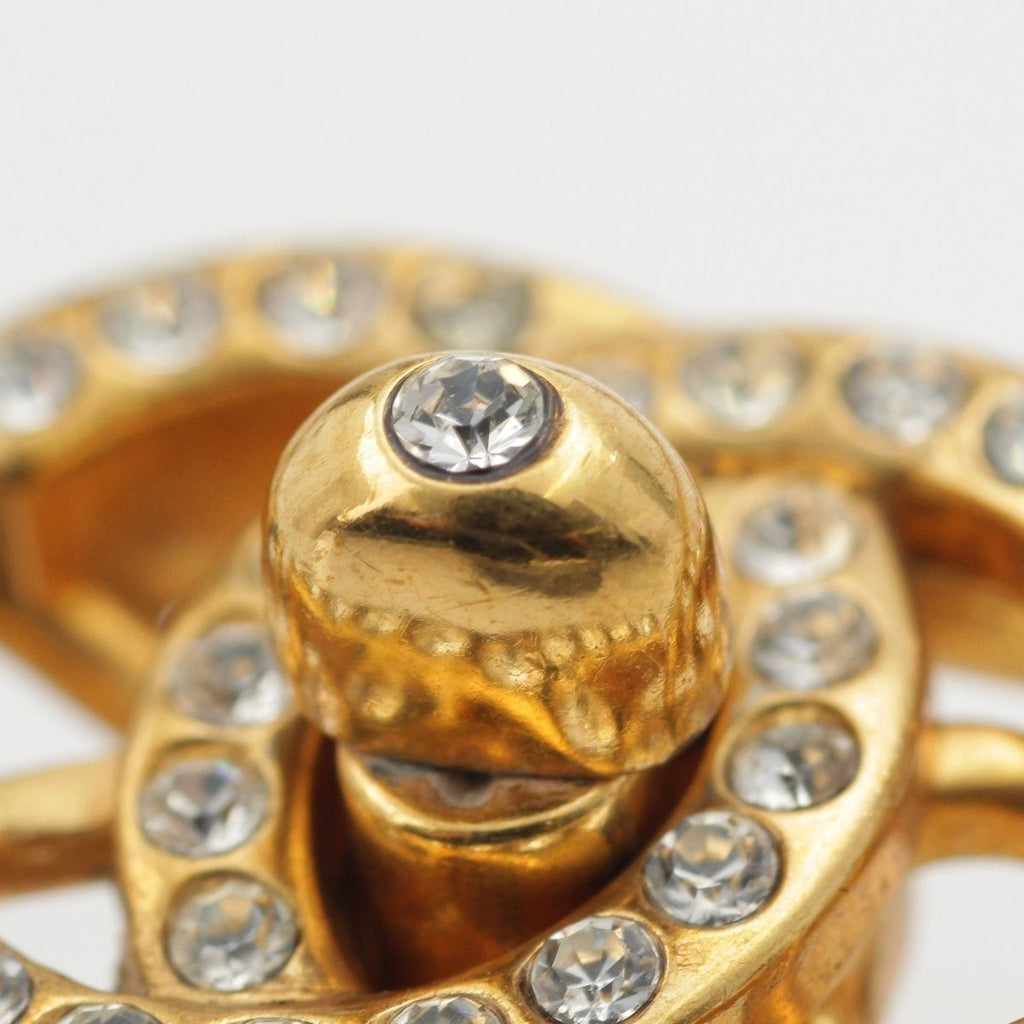 Chanel Rhinestone Vintage CC Logo Bracelet Gold — view 4