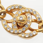 Chanel Rhinestone Vintage CC Logo Bracelet Gold — view 3