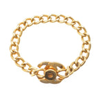 Chanel Rhinestone Vintage CC Logo Bracelet Gold — view 2