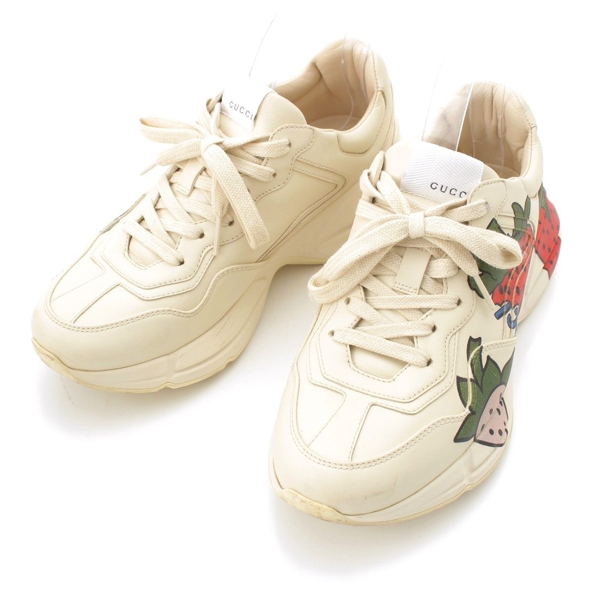 Gucci Ryton Strawberry Low Cut Sneakers White