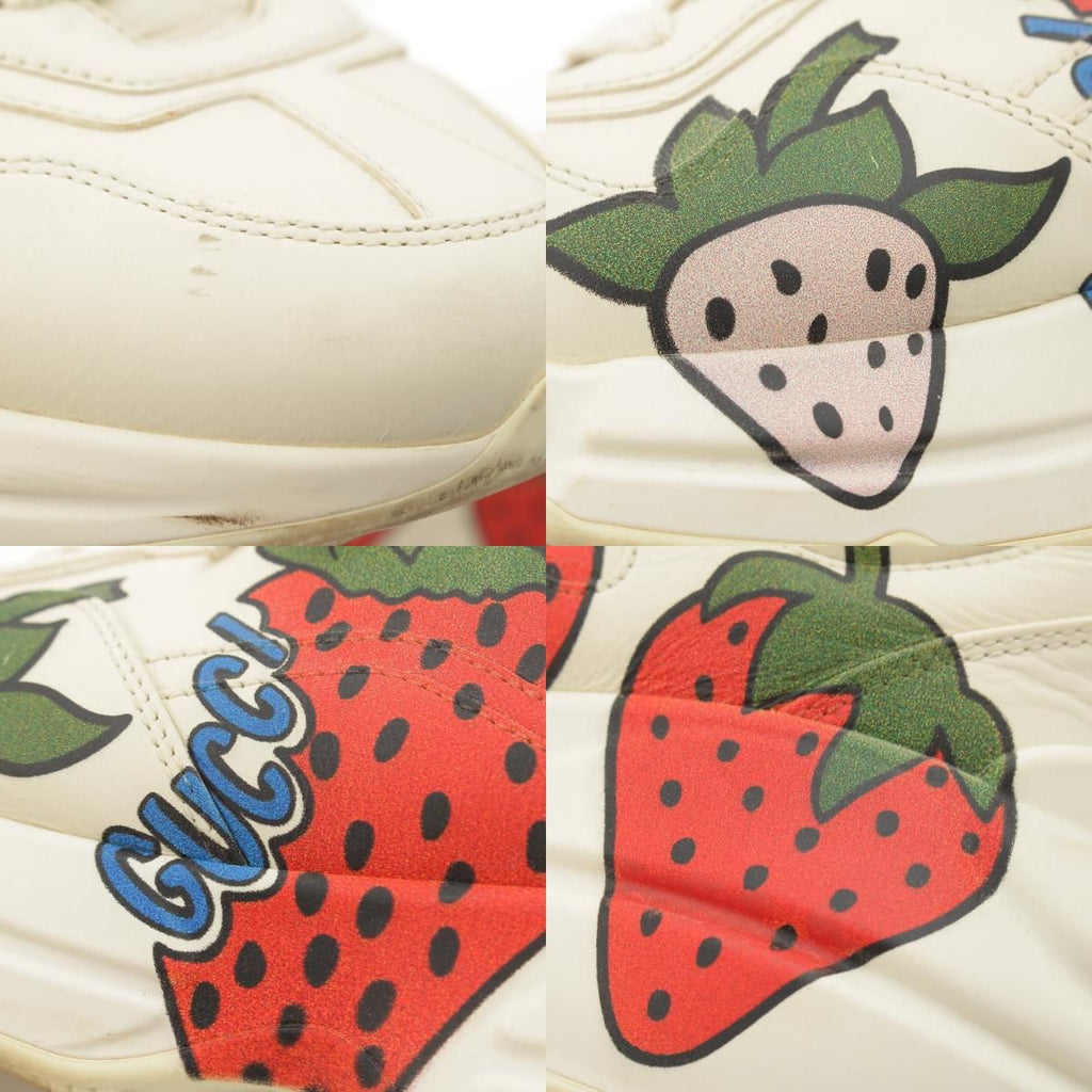 Gucci Ryton Strawberry Low Cut Sneakers White — view 9