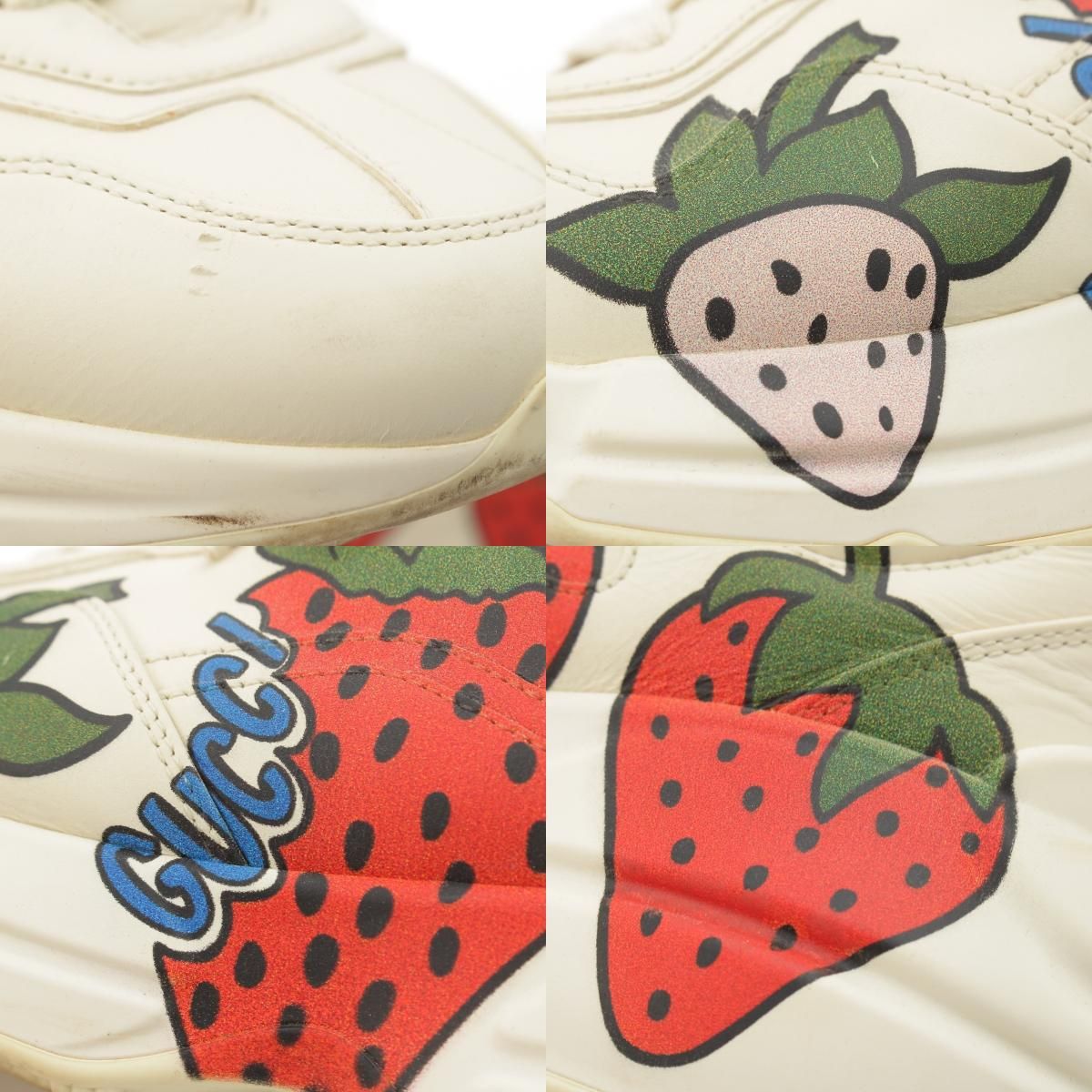 Gucci Ryton Strawberry Low Cut Sneakers White — view 9