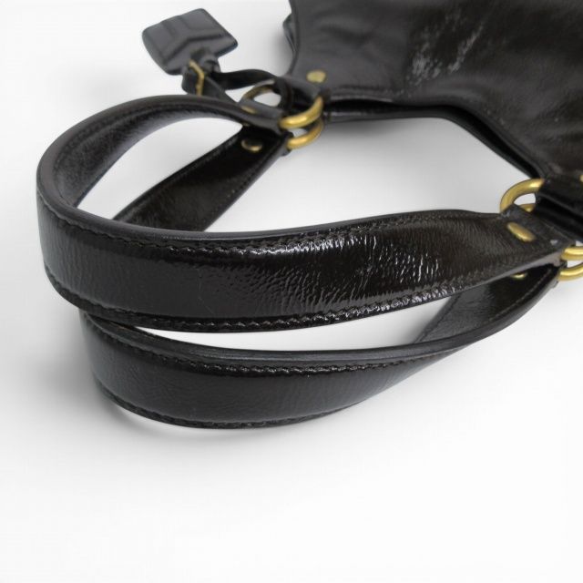 Saint Laurent Rive Gauche Metropolis Tote Patent Leather Brown — view 6