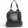 Saint Laurent Rive Gauche Metropolis Tote Patent Leather Brown