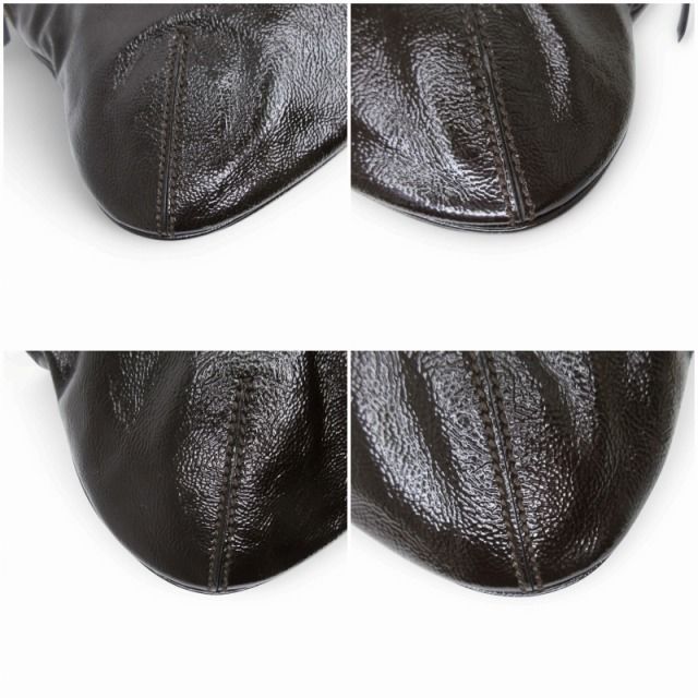 Saint Laurent Rive Gauche Metropolis Tote Patent Leather Brown — view 5