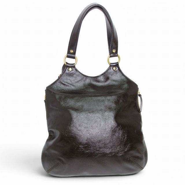 Saint Laurent Rive Gauche Metropolis Tote Patent Leather Brown — view 2