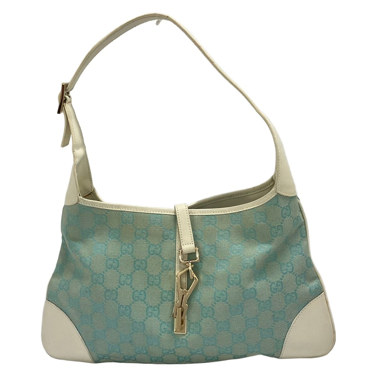Gucci Shoulder Bag Light Blue White Leather