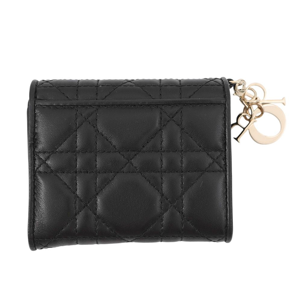 Dior Trifold Wallet Lady Lotus Cannage Black — view 3