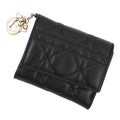 Dior Trifold Wallet Lady Lotus Cannage Black