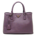 Prada Saffiano Leather Tote Purple White