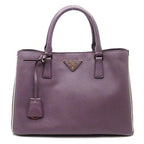 Prada Saffiano Leather Tote Purple White