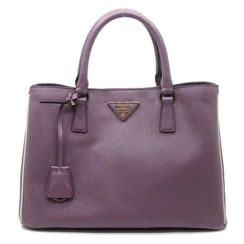 Prada Saffiano Leather Tote Purple White