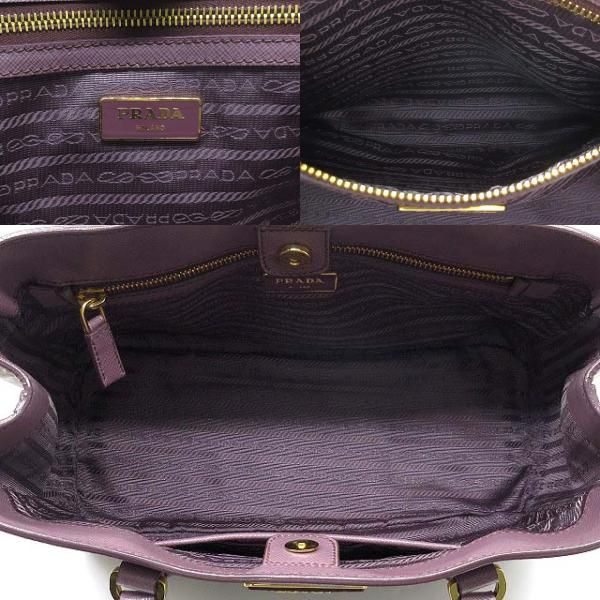 Prada Saffiano Leather Tote Purple White — view 8