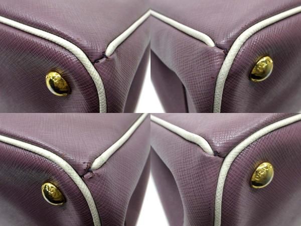 Prada Saffiano Leather Tote Purple White — view 6